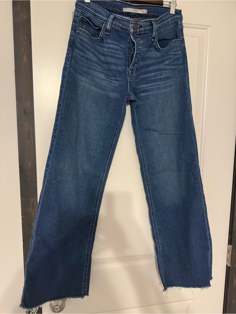 Hudson Jeans Boyfriend Wide-Leg Jeans in Dark Blue